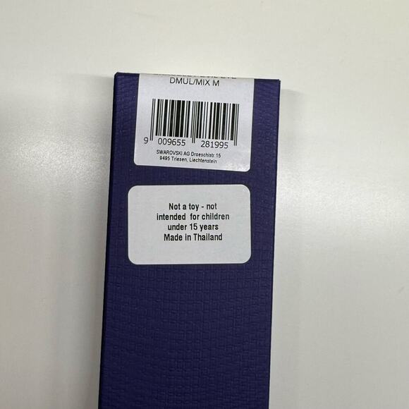 Swarovsky | Bracelet Storage Box w/ Gift Bag | Navy Blue | 8.75 x 2 x 1 in. - Picture 8 of 16